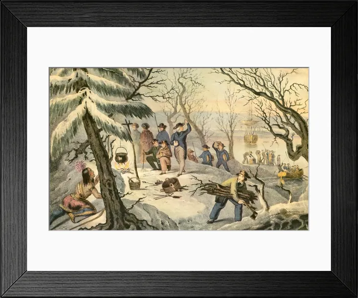 Framed Print : Landing of the Pilgrims at Plymouth Rock, 1620
