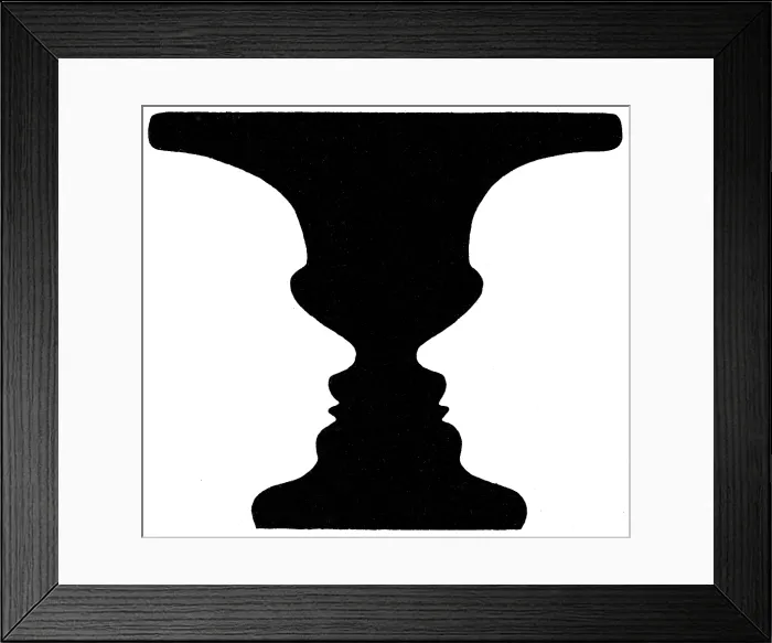 Framed Print : Optical Illusion, Rubin's Vase, 1915 Framed Print : Optical Illusion, Rubin's Vase, 1915