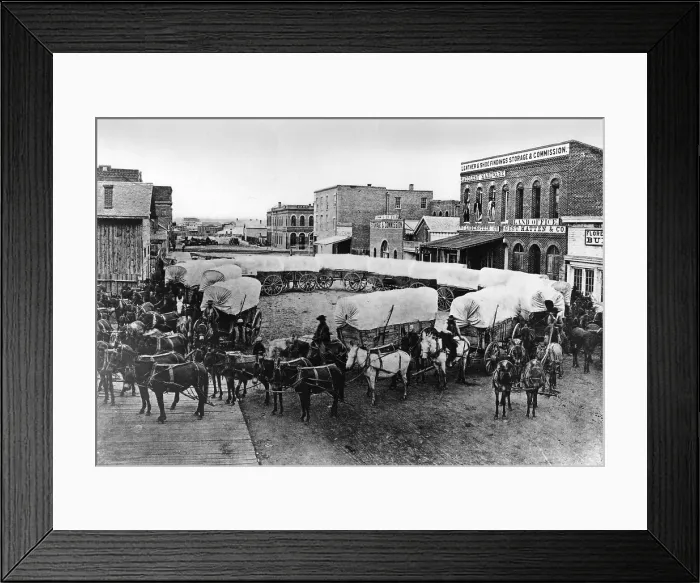 Framed Print : Wagon Train, 1860 Framed Print : Wagon Train, 1860