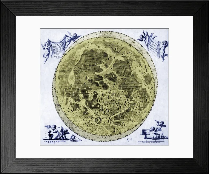 Framed Print : Hevelius Selenographica, Moon Craters, 1645 Framed Print : Hevelius Selenographica, Moon Craters, 1645