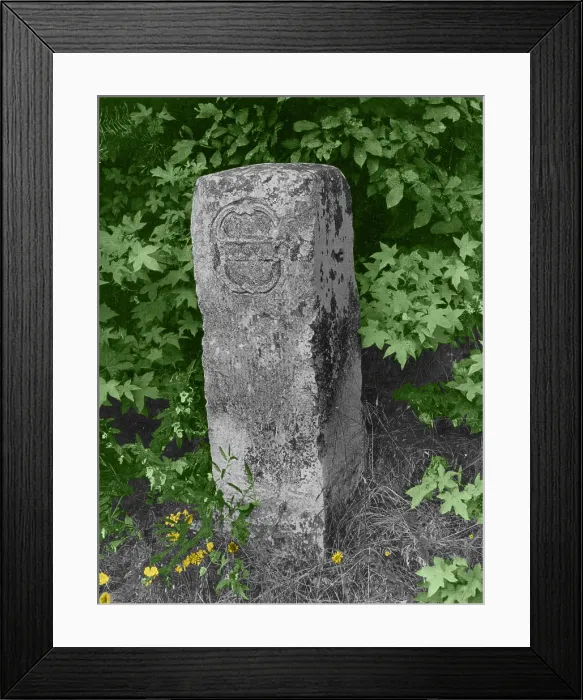 Framed Print : Crownstone Marker along Mason-Dixon Line