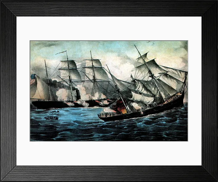 Framed Print : American Civil War, Battle of Cherbourg, 1864 Framed Print : American Civil War, Battle of Cherbourg, 1864