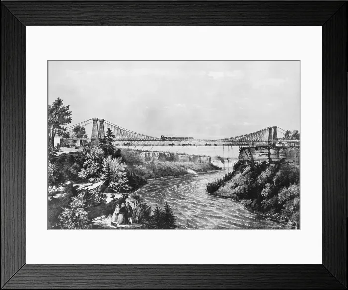 Framed Print : Railroad Suspension Bridge, 1856