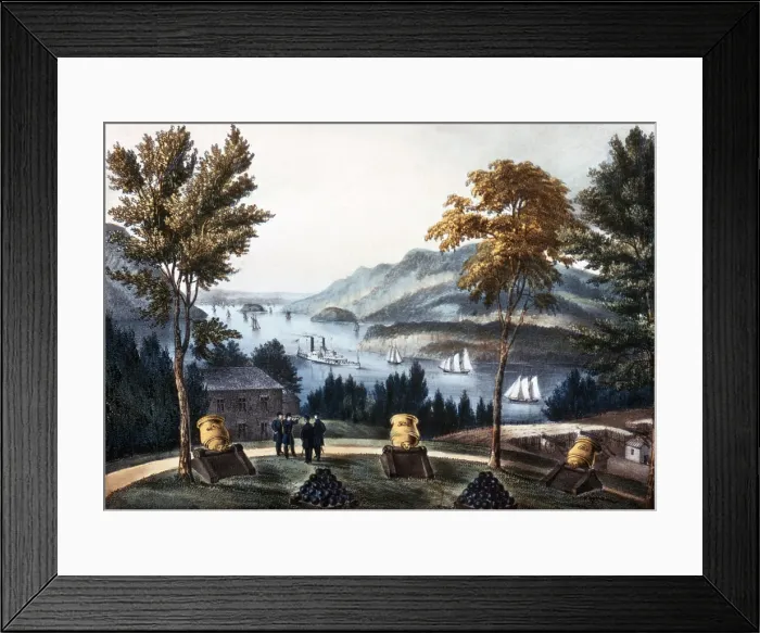 Framed Print : Currier and Ives Print, View from Fort Putnam, West Point, Hudson River, NY With Sailboats Framed Print : Currier and Ives Print, View from Fort Putnam, West Point, Hudson River, NY With Sailboats
