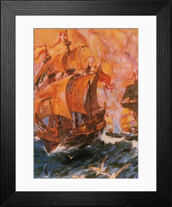 Framed Print : Francis Drake Battles Spanish Armada, 1588 Framed Print : Francis Drake Battles Spanish Armada, 1588