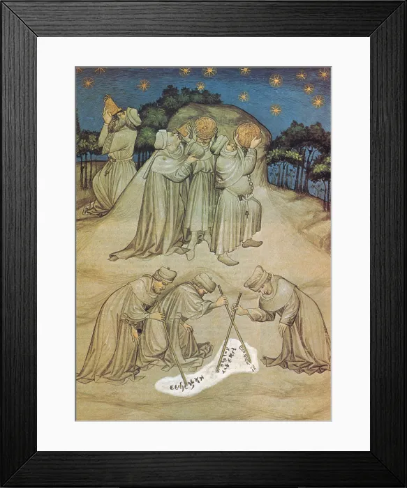 Framed Print : Astronomers Using Astrolabes, 14th Century