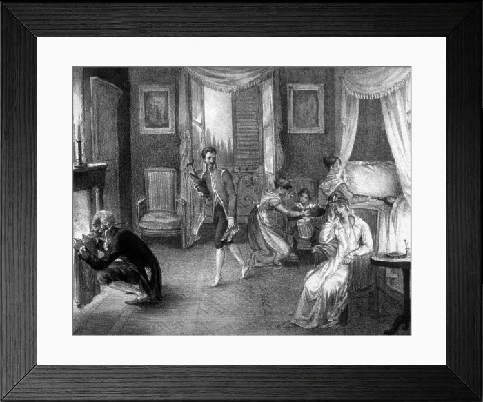 Framed Print : Mother with Migraine Helped by Family, 1823 Framed Print : Mother with Migraine Helped by Family, 1823