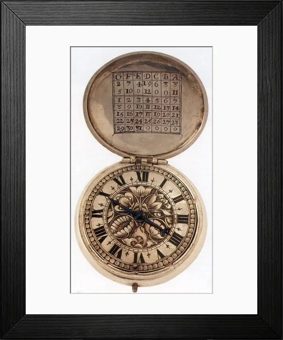Framed Print : Pocket Watch with Perpetual Calendar, 1635 Framed Print : Pocket Watch with Perpetual Calendar, 1635