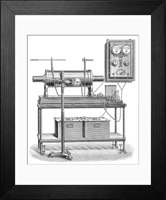 Framed Print : X-Ray Equipment with Operating Batteries