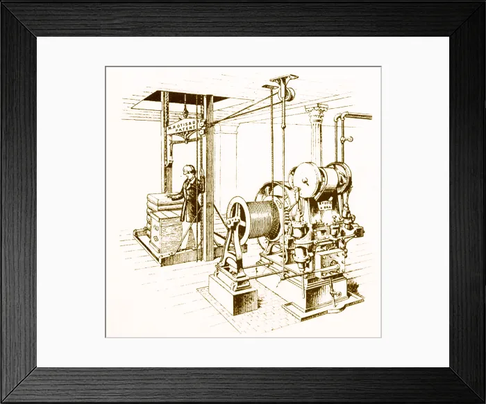 Framed Print : Double Oscillating Steam Engine, 19th Century Framed Print : Double Oscillating Steam Engine, 19th Century