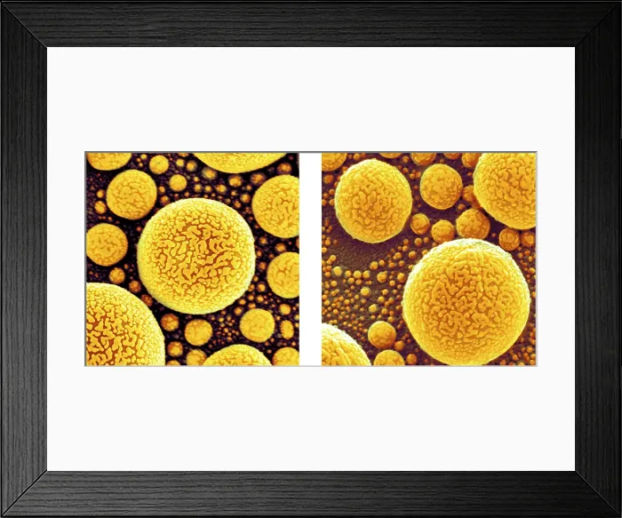 Framed Print : Gold Atoms, SEM vs. SHIM Framed Print : Gold Atoms, SEM vs. SHIM