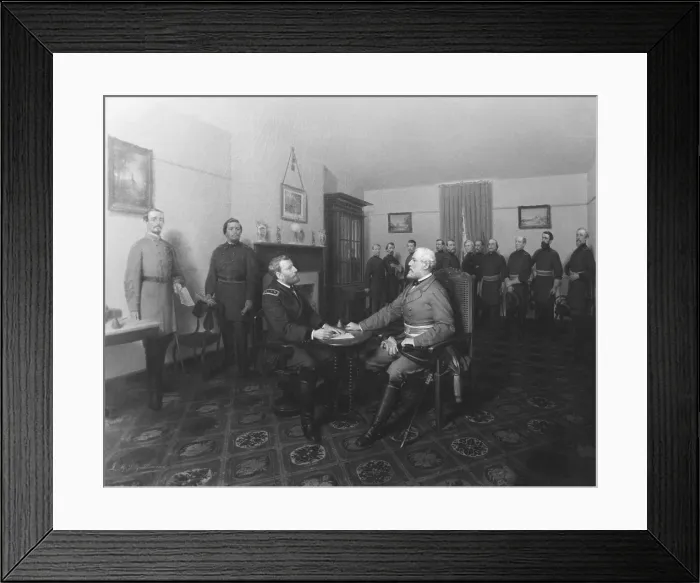 Framed Print : American Civil War, Surrender of Lee, 1865 Framed Print : American Civil War, Surrender of Lee, 1865