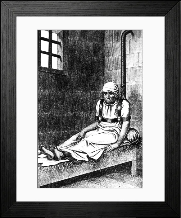 Framed Print : Esquirol Patient, Shackled Patient, 1838 Framed Print : Esquirol Patient, Shackled Patient, 1838