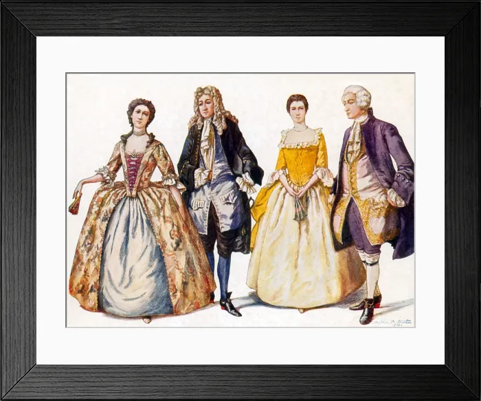 Framed Print : American Colonial Fashion, 18th Century Framed Print : American Colonial Fashion, 18th Century