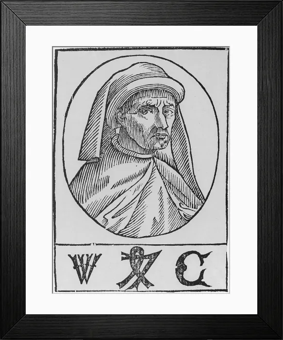 Framed Print : William Caxton, English Printer and Merchant