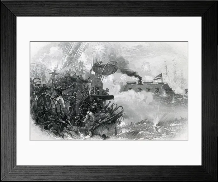 Framed Print : Sinking of the USS Cumberland, 1862