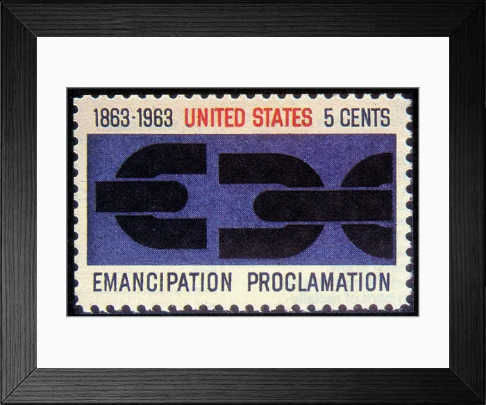 Framed Print : Emancipation Proclamation, US Postage Stamp, 1963 Framed Print : Emancipation Proclamation, US Postage Stamp, 1963