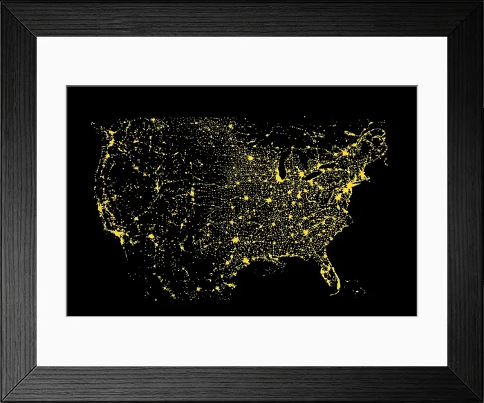 Framed Print : USA at Night Framed Print : USA at Night