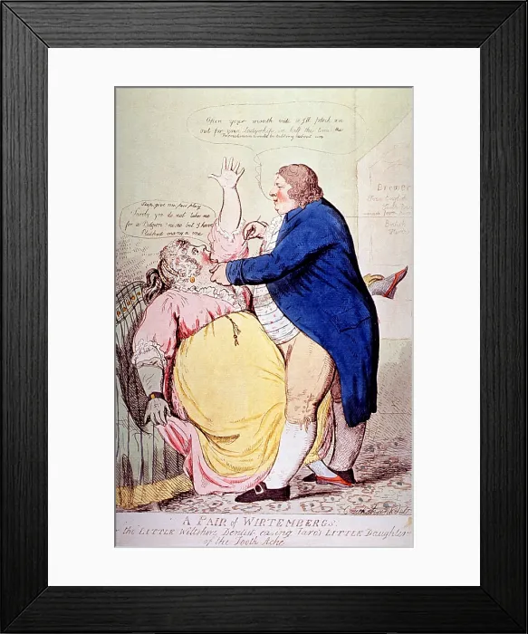 Framed Print : Dentist and Patient Caricature, 1797 Framed Print : Dentist and Patient Caricature, 1797