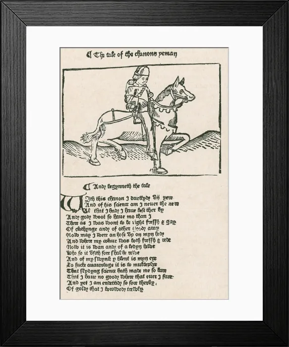 Framed Print : Geoffrey Chaucer's, Canterbury tales Framed Print : Geoffrey Chaucer's, Canterbury tales