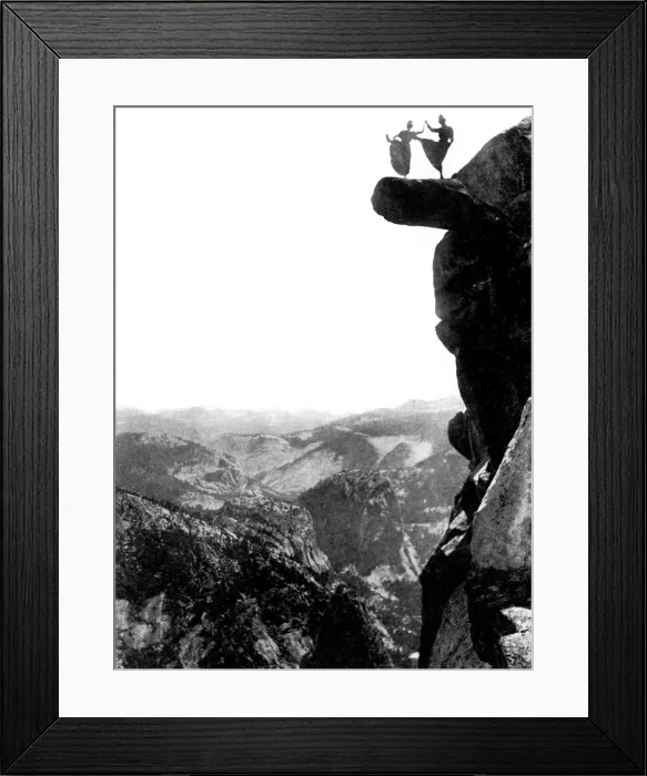 Framed Print : Two Women Dance, Edge of Glacier Point, Yosemite National Park, History, 1890