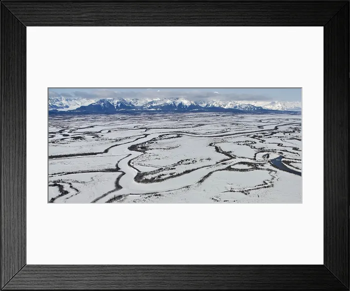 Framed Print : Frozen Rivers and Mountains, Winter in Arctic Alaska Wilderness Framed Print : Frozen Rivers and Mountains, Winter in Arctic Alaska Wilderness