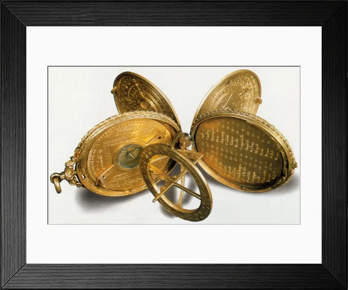 Framed Print : Cole Astronomical Compendium Dial, 1569 Framed Print : Cole Astronomical Compendium Dial, 1569