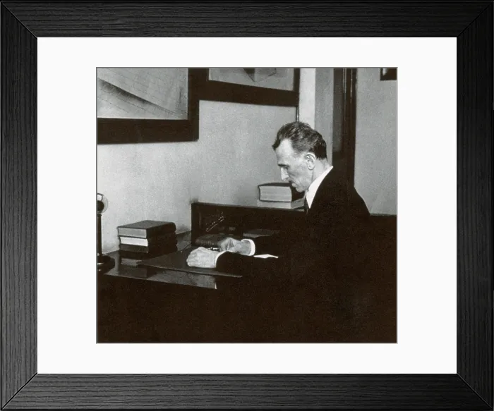 Framed Print : Nikola Tesla, Serbian-American Inventor