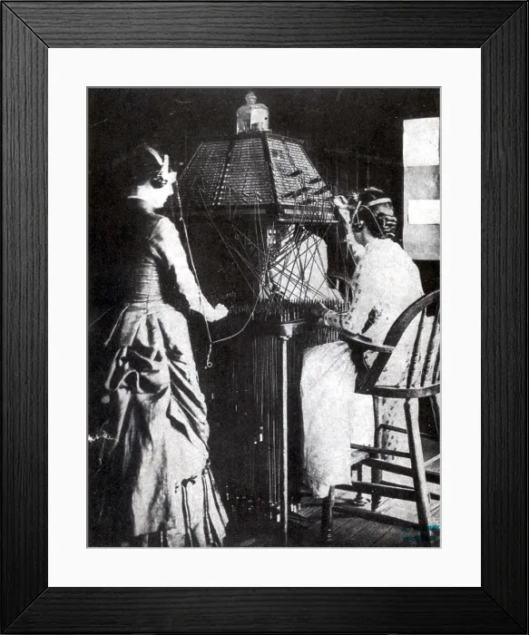 Framed Print : Telephone Operators, 1884