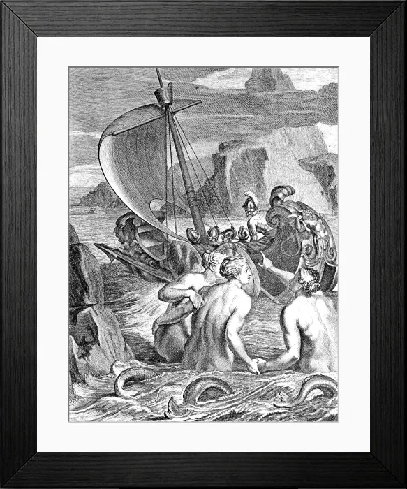 Framed Print : Odysseus Escapes Charms of the Sirens Framed Print : Odysseus Escapes Charms of the Sirens