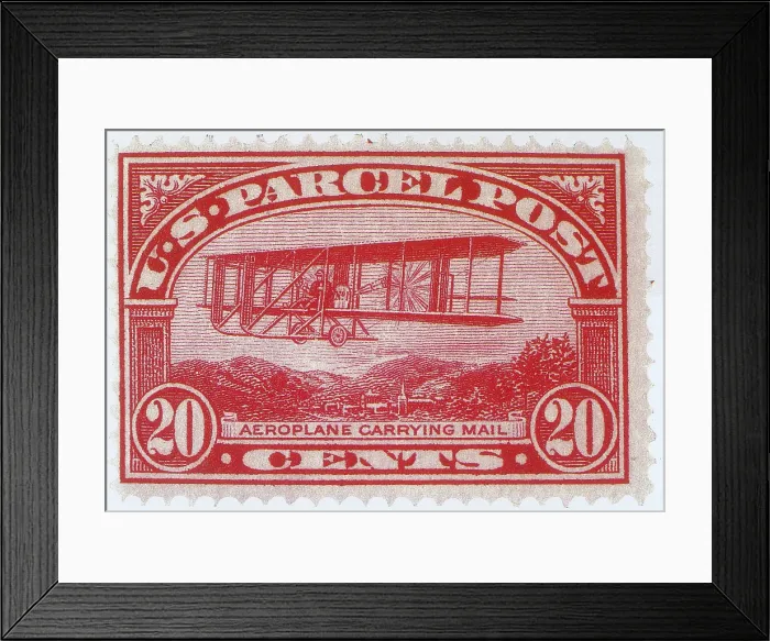 Framed Print : Postal Biplane, U.S. Parcel Post Stamp, 1913 Framed Print : Postal Biplane, U.S. Parcel Post Stamp, 1913