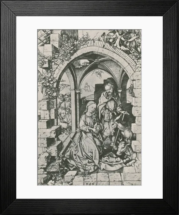 Framed Print : Nativity. The nativity, Martin Schongauer, 1470 AD