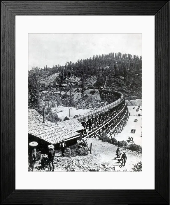 Framed Print : Construction of Central Pacific Railroad, 1877 Framed Print : Construction of Central Pacific Railroad, 1877