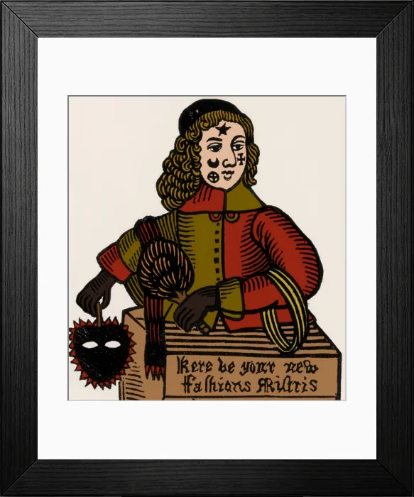 Framed Print : Ornamental Patches on Face, 17th Century Framed Print : Ornamental Patches on Face, 17th Century