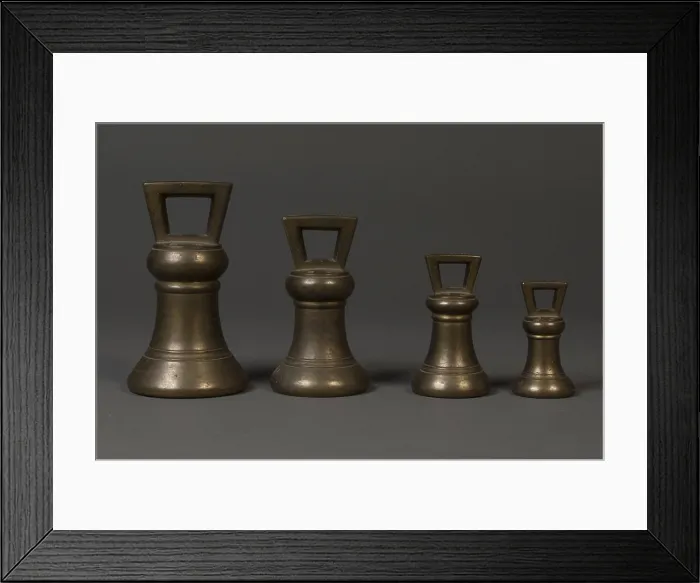 Framed Print : Bell Shaped Avoirdupois Weights Framed Print : Bell Shaped Avoirdupois Weights