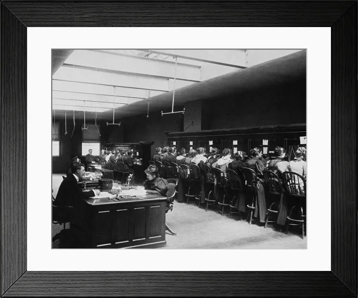 Framed Print : Telephone Exchange, 1896