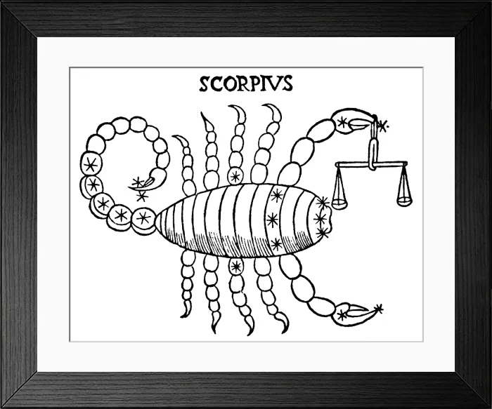Framed Print : Scorpius Constellation, Zodiacal Sign