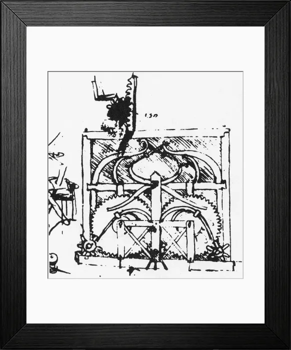 Framed Print : Da Vinci Invention, Self-Propelling Car