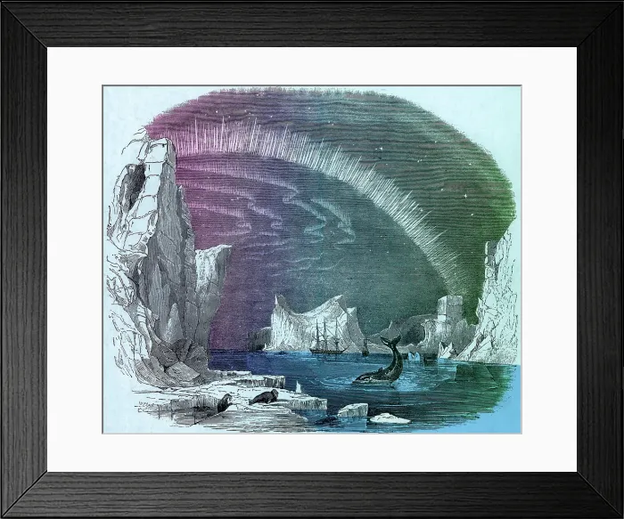 Framed Print : Icebergs and the Aurora Borealis Framed Print : Icebergs and the Aurora Borealis