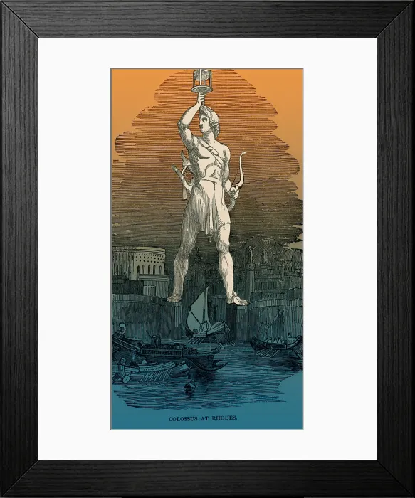 Framed Print : Wonders of the Ancient World, Colossus of Rhodes Framed Print : Wonders of the Ancient World, Colossus of Rhodes