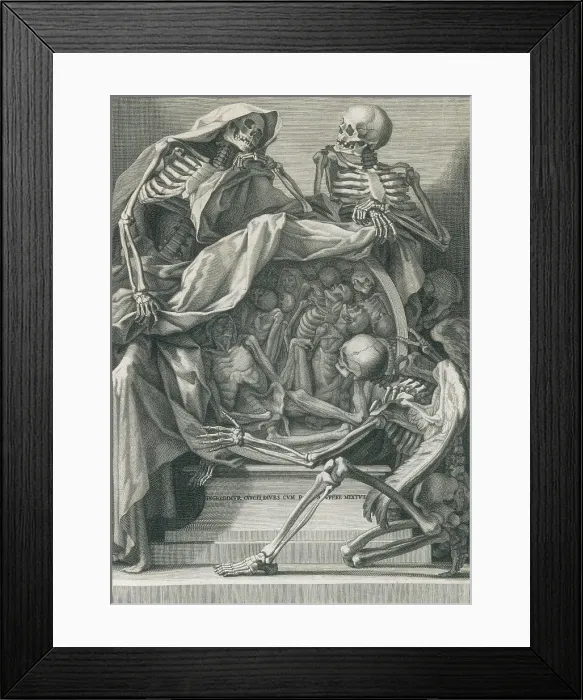 Framed Print : Momento Mori or Danse Macabre, Death Reminder, Skeletons with Rotting Corpses, 17th Century Framed Print : Momento Mori or Danse Macabre, Death Reminder, Skeletons with Rotting Corpses, 17th Century