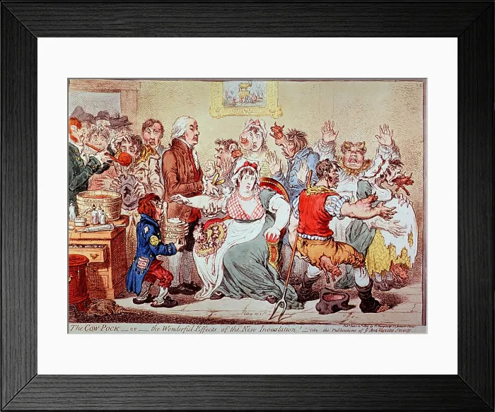 Framed Print : The Cow Pock-or-the Wonderful Effects of the New Inoculation Framed Print : The Cow Pock-or-the Wonderful Effects of the New Inoculation