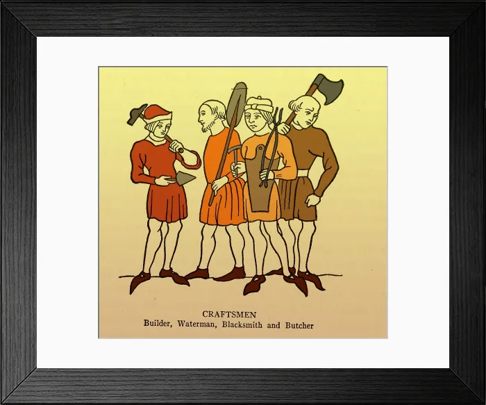 Framed Print : Medieval Tradesmen Framed Print : Medieval Tradesmen