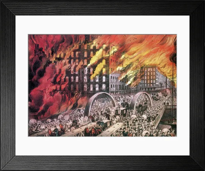 Framed Print : The Great Chicago Fire, 1871