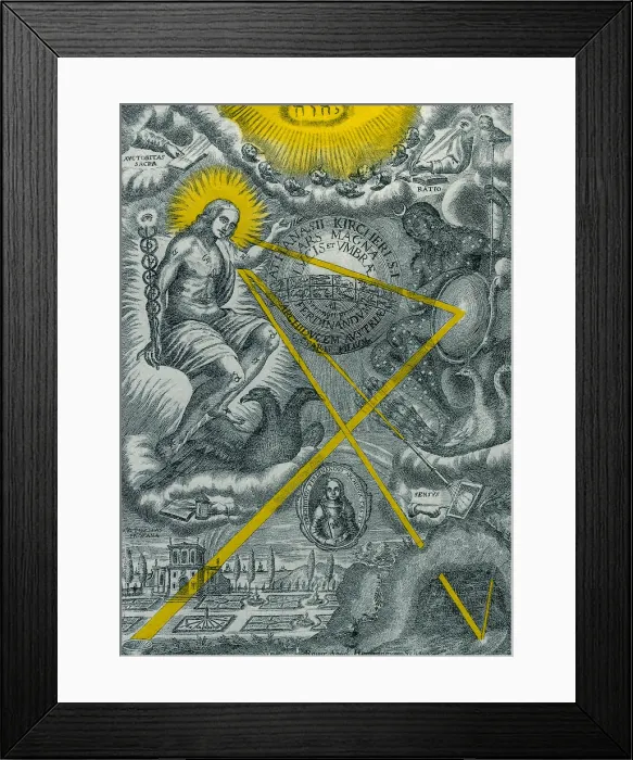 Framed Print : Ars Magna Lucis, Threefold Universe, 1646 Framed Print : Ars Magna Lucis, Threefold Universe, 1646