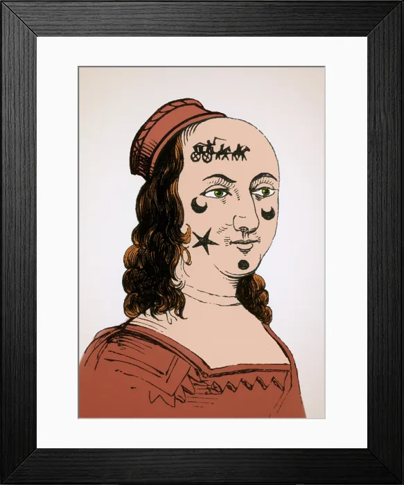 Framed Print : Ornamental Patches on Face, 17th Century Framed Print : Ornamental Patches on Face, 17th Century