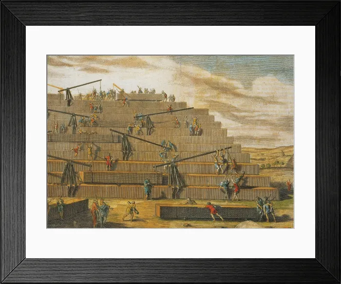 Framed Print : Building of Pyramids of Giza, Egypt Framed Print : Building of Pyramids of Giza, Egypt