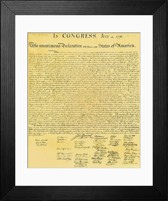 Framed Print : Declaration of Independence Framed Print : Declaration of Independence