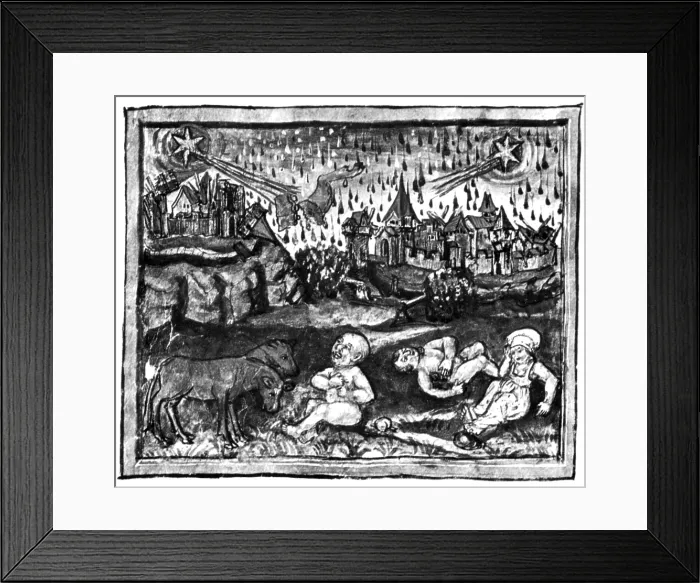 Framed Print : Halley's Comet, 1456