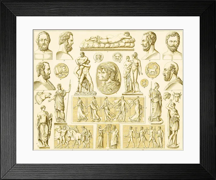 Framed Print : Greek and Roman Mythological Figures